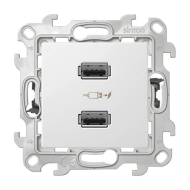 Розетка USB для зарядки устройств Simon Simon 24 Белый (в сборе) 