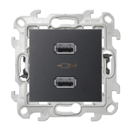 Розетка USB для зарядки устройств Simon Simon 24 Графит (в сборе) 