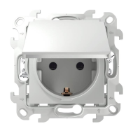 Розетка IP44 с заземлением и с крышкой Simon Simon 24 Белый (в сборе) 