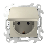Розетка IP44 с заземлением и с крышкой Simon Simon 24 Слоновая кость (в сборе) 
