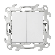 Выключатель двухклавишный с подсветкой Simon Simon 24 Белый (в сборе) 