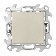 Выключатель двухклавишный с подсветкой Simon Simon 24 Слоновая кость (в сборе) 
