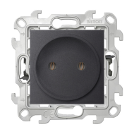 Розетка без заземления Simon Simon 24 Графит (в сборе) 