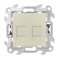 Розетка компьютерная двойная 2xRJ45 UTP 5e категории Simon Simon 24 Слоновая кость (в сборе) 