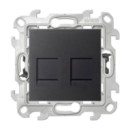 Розетка компьютерная двойная 2xRJ45 UTP 5e категории Simon Simon 24 Графит (в сборе) 