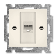 Розетка компьютерная 1xRJ45 UTP 6 категории ABB Basic 55 Слоновая кость (в сборе) (бежевый) 