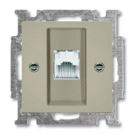 Розетка компьютерная 1xRJ45 UTP 6 категории ABB Basic 55 Шампань (в сборе) 