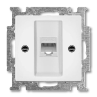 Розетка компьютерная 1xRJ45 UTP 6 категории ABB Basic 55 Альпийский белый (в сборе) 