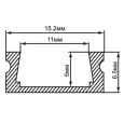 Профиль для светодиодной ленты LED CAB262 накладной 15,2х6,5мм (11мм) алюминиевый 2 метра, комплект 