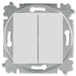 Выключатель двухклавишный ABB Levit серый / белый (3559H-A05445 16W) 
