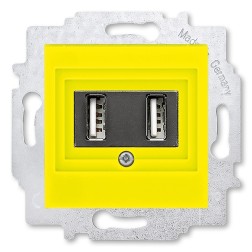 USB зарядка двойная ABB Levit USB тип А 1400мА жёлтый (5014H-A00040 64W) 