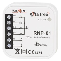 Радиомодуль встраиваемый Zamel Exta Free для кнопочного выключателя без фиксации 4 канала 220В 