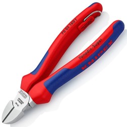 Кусачки боковые Knipex 160мм хромированные с двухкомпонентными рукоятками со страховочным кольцом 