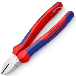 Кусачки боковые Knipex 180мм хромированные с двухкомпонентными рукоятками со страховочным кольцом 