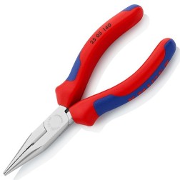 Длинногубцы прямые с режущими кромками Knipex 140мм хромированные с двухкомпонентными рукоятками 