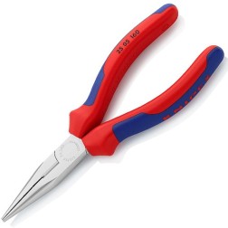 Длинногубцы прямые с режущими кромками Knipex 160мм хромированные с двухкомпонентными рукоятками 