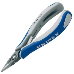 Прецизионные плоскогубцы захватные Knipex плоско-круглые губки для электроники вороненые 130мм 