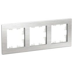 Рамка SE AtlasDesign Nature 3 поста, металл серебро 