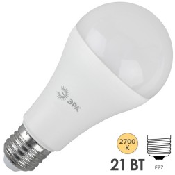 Лампа светодиодная груша ЭРА LED A65-21W-827-E27 теплый свет 742553 