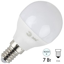 Лампа светодиодная шарик ЭРА LED P45-7W-840-E14 белый свет 556223 