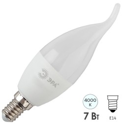 Лампа светодиодная свеча на ветру ЭРА LED BXS-7W-840-E14 белый свет 566758 