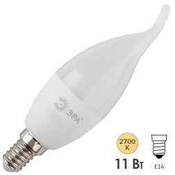 Лампа светодиодная свеча на ветру ЭРА LED BXS-11W-827-E14 теплый свет 732677 