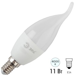 Лампа светодиодная свеча на ветру ЭРА LED BXS-11W-840-E14 белый свет 732691 