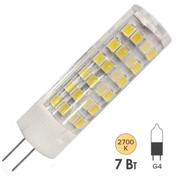 Лампа светодиодная ЭРА LED JC-7W-220V-CER-827-G4 теплый свет 604519 