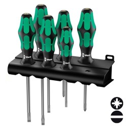 Набор отверток 6 штук на подставке Wera Kraftform Plus Lasertip 334/355/6 Rack 