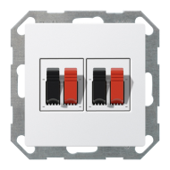 Розетка аккустическая двойная Gira Standard 55 Белый шелковисто-матовый (в сборе) 