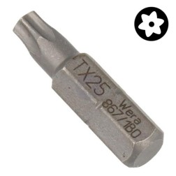 Бита звездочка с отверстием TORX BO TX 25 x 25mm Wera 867/1 Z 