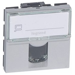 Розетка RJ45 Legrand Mosaic кат.5е UTP 2М алюминий 