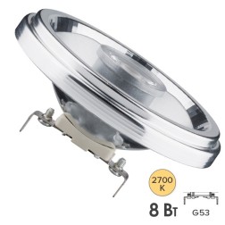 Лампа светодиодная LED AR111 8W G53 12V 2700K 24° 