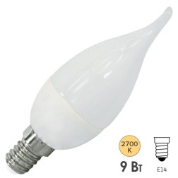 Лампа светодиодная свеча на ветру FL-LED CA37 9W 2700К 220V E14 840Lm 37x108mm 