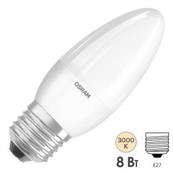 Лампа светодиодная свеча Osram LS CLB 75 8W/830 FR 230V E27 806lm 