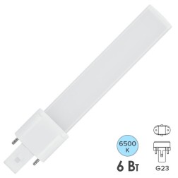 Лампа светодиодная FL-LED S-2P 6W 6500K G23 600Lm 33x21x236mm 