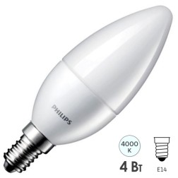 Лампа светодиодная Philips ESS LED Candle B35 4W (40W) 840 220V E14 FR 330lm 