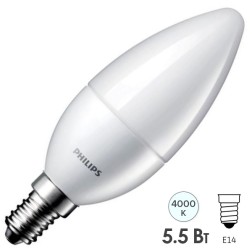 Лампа светодиодная Philips ESS LED Candle B35 5.5W (60W) 827 220V E14 FR 615lm 