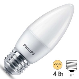 Светодиодная лампа Philips ESS LED Candle B35 4W (40W) 827 220V E27 FR 330lm 