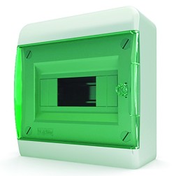Щит навесной Tekfor 8 (1x8) модулей IP41 прозрачная зеленая дверца BNZ 40-08-1 (электрический шкаф) 