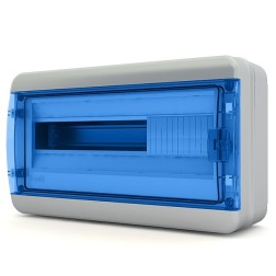 Щит навесной Tekfor 18 модулей (1х18) IP65 прозрачная синяя дверца BNS 65-18-1 (электрический шкаф) 