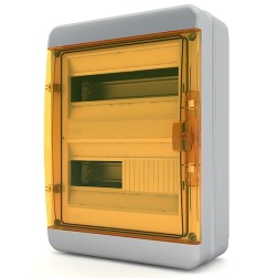 Щит навесной Tekfor 24 модуля (2х12) IP65 прозрачная оранжевая дверца BNO 65-24-1 (электрический шкаф) 