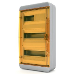 Щит навесной Tekfor 36 модулей (3х12) IP65 прозрачная оранжевая дверца BNO 65-36-1 (электрический шкаф) 