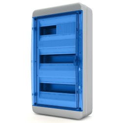 Щит навесной Tekfor 36 модулей (3х12) IP65 прозрачная синяя дверца BNS 65-36-1 (электрический шкаф) 