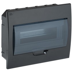 Щит ЩРВ-П-12 на 12 модулей встраиваемый пластиковый черный с прозрачной дверкой IP41 ИЭК 