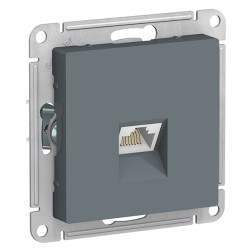 Розетка компьютерная RJ45 кат 6А SE AtlasDesign, грифель [уп 5 шт] 