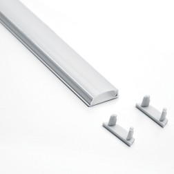 Профиль алюминиевый накладной, гибкий, серебро, CAB264 L2000x15x6,4mm 