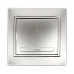Переключатель 10А 250В  IP20 Intro Plano, алюминий 1-103-03 