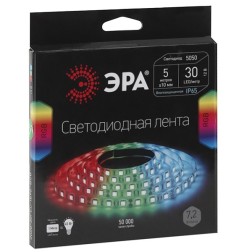 Светодиодная лента  ЭРА LS5050-7,2-30-12-RGB-IP65-2year-5m 5056306064913 