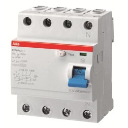 УЗО ABB F204 AC-25/0,5 4-х полюсное тип AC 25A 500mA 4 модуля 